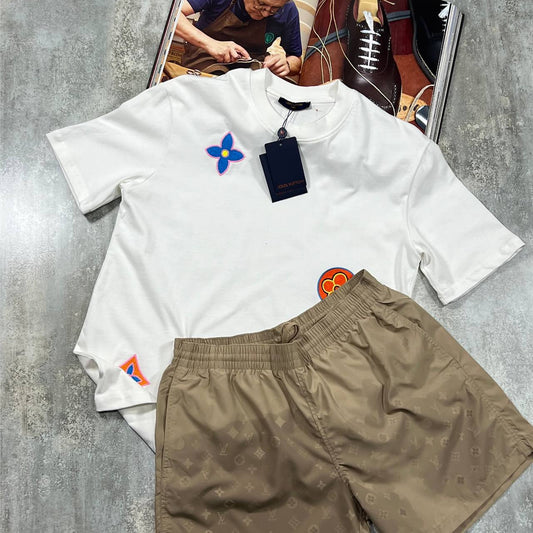 Louis Vuitton Monogram Flower T-Shirt &  Monogram Swim Shorts Set AAA Quality UK Reps