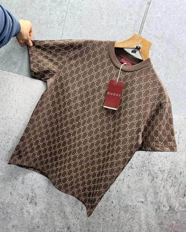 Gucci Monogram Printed Cotton Jersey T-Shirt AAA Quality UK Reps