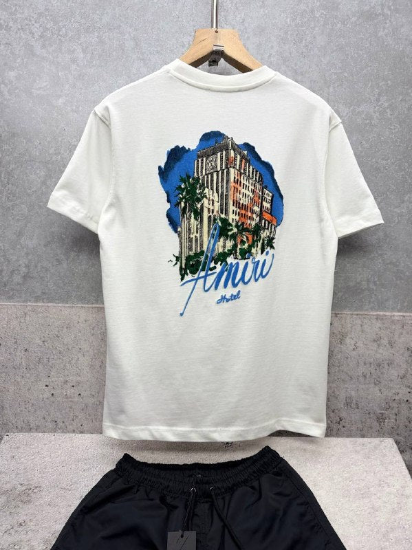 AMIRI Hotel Printed Cotton T-Shirt AAA Quality UK Reps