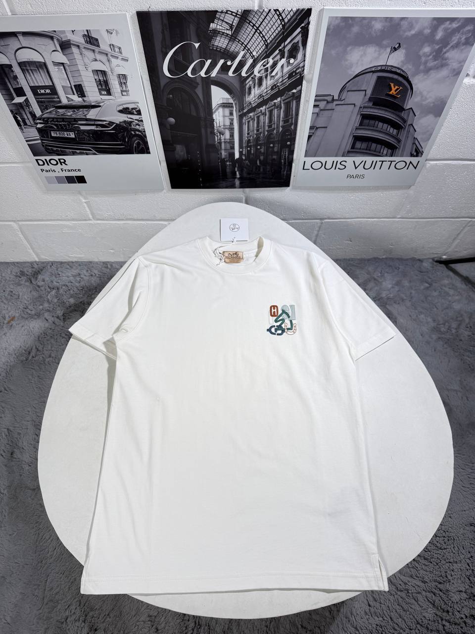 Hermès "H Puzzle" T-shirt With Leather AAA Quality UK Reps