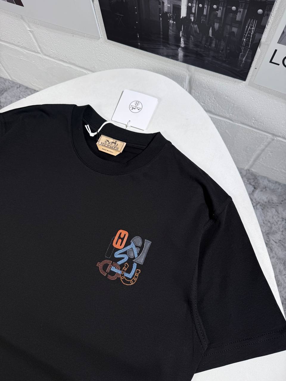 Hermès "H Puzzle" T-shirt With Leather AAA Quality UK Reps