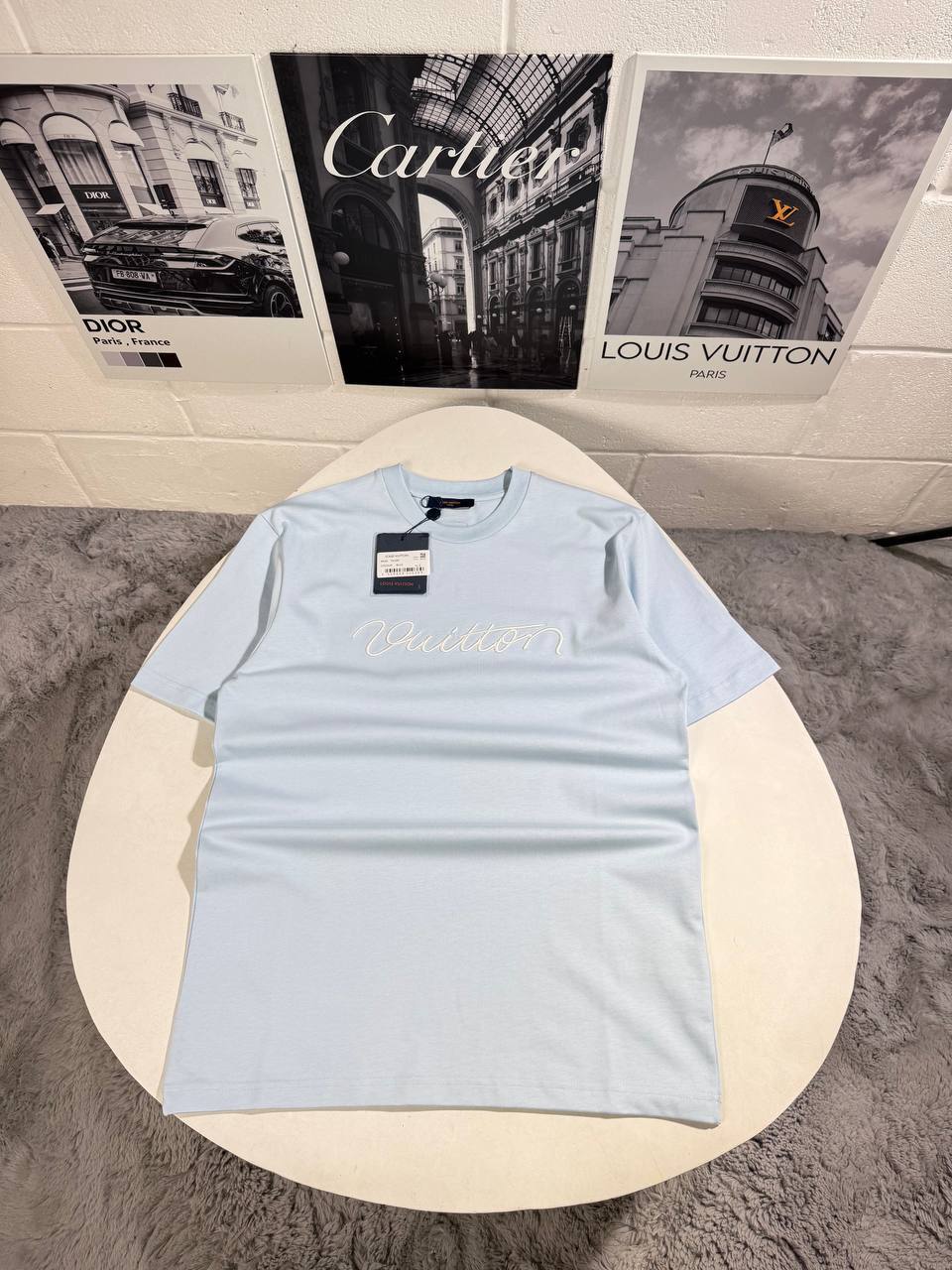 Louis Vuitton Embellished Signature Short-Sleeved T-Shirt SuperClone Quality UK Reps