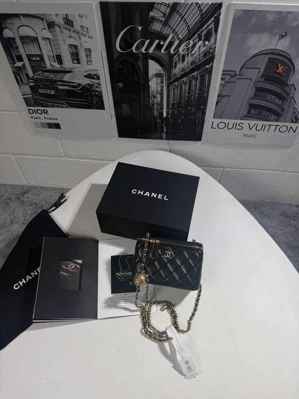 Chanel Small Quilted Pearl Crush Vanity Case UK Reps AAA Quality