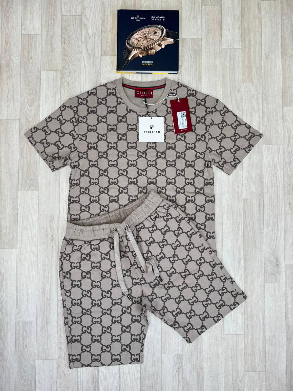 Gucci GG Supreme Matching Shorts and T-Shirt Set AAA Quality UK Reps