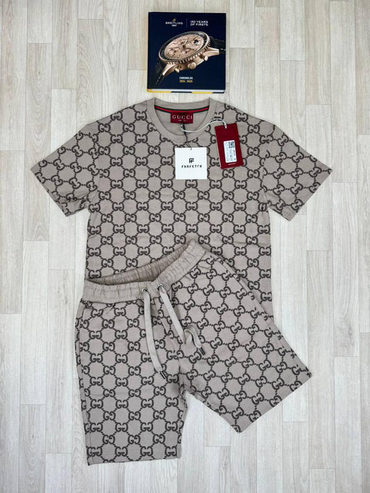Gucci GG Supreme Matching Shorts and T-Shirt Set AAA Quality UK Reps