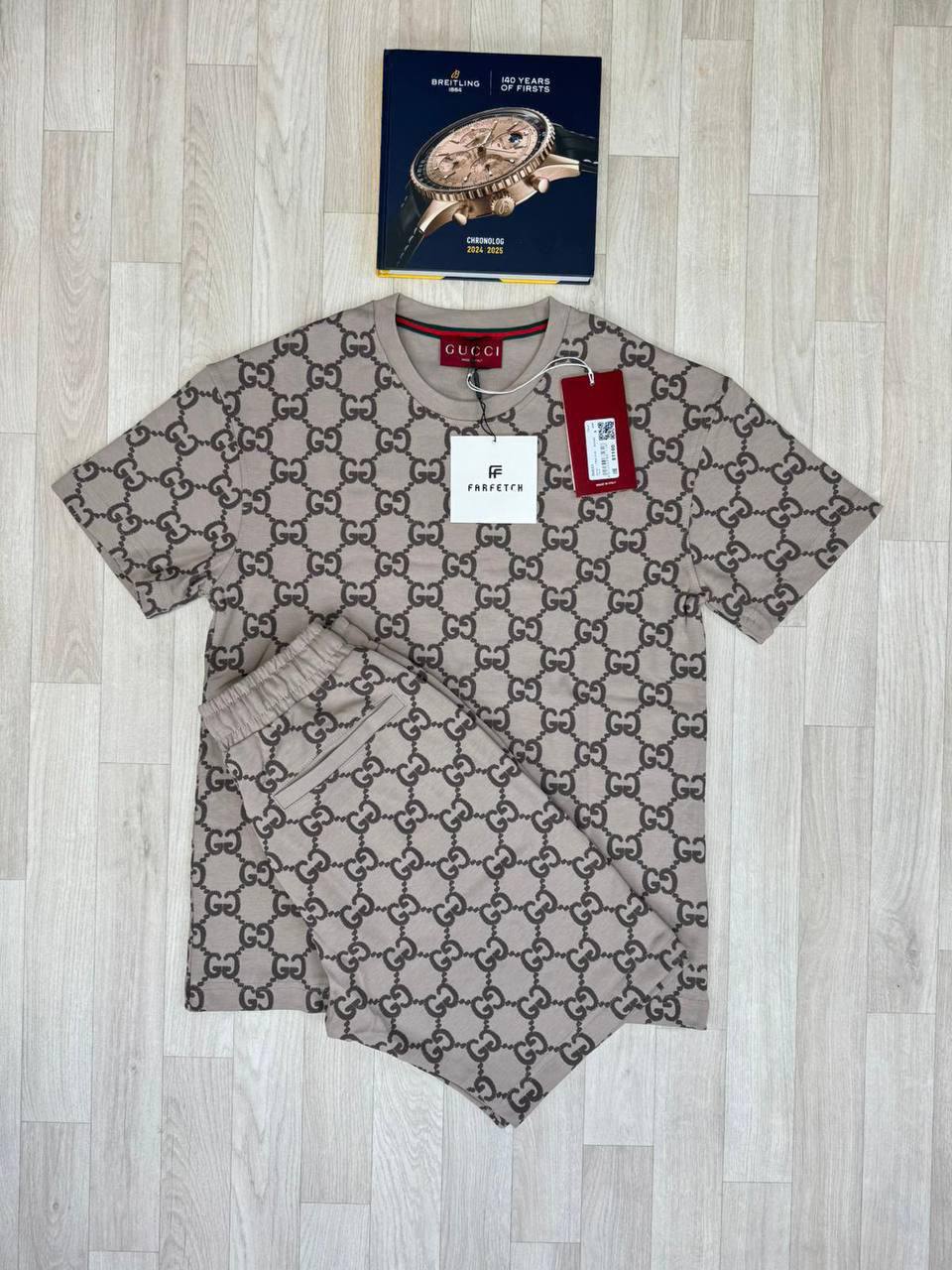 Gucci GG Supreme Matching Shorts and T-Shirt Set AAA Quality UK Reps