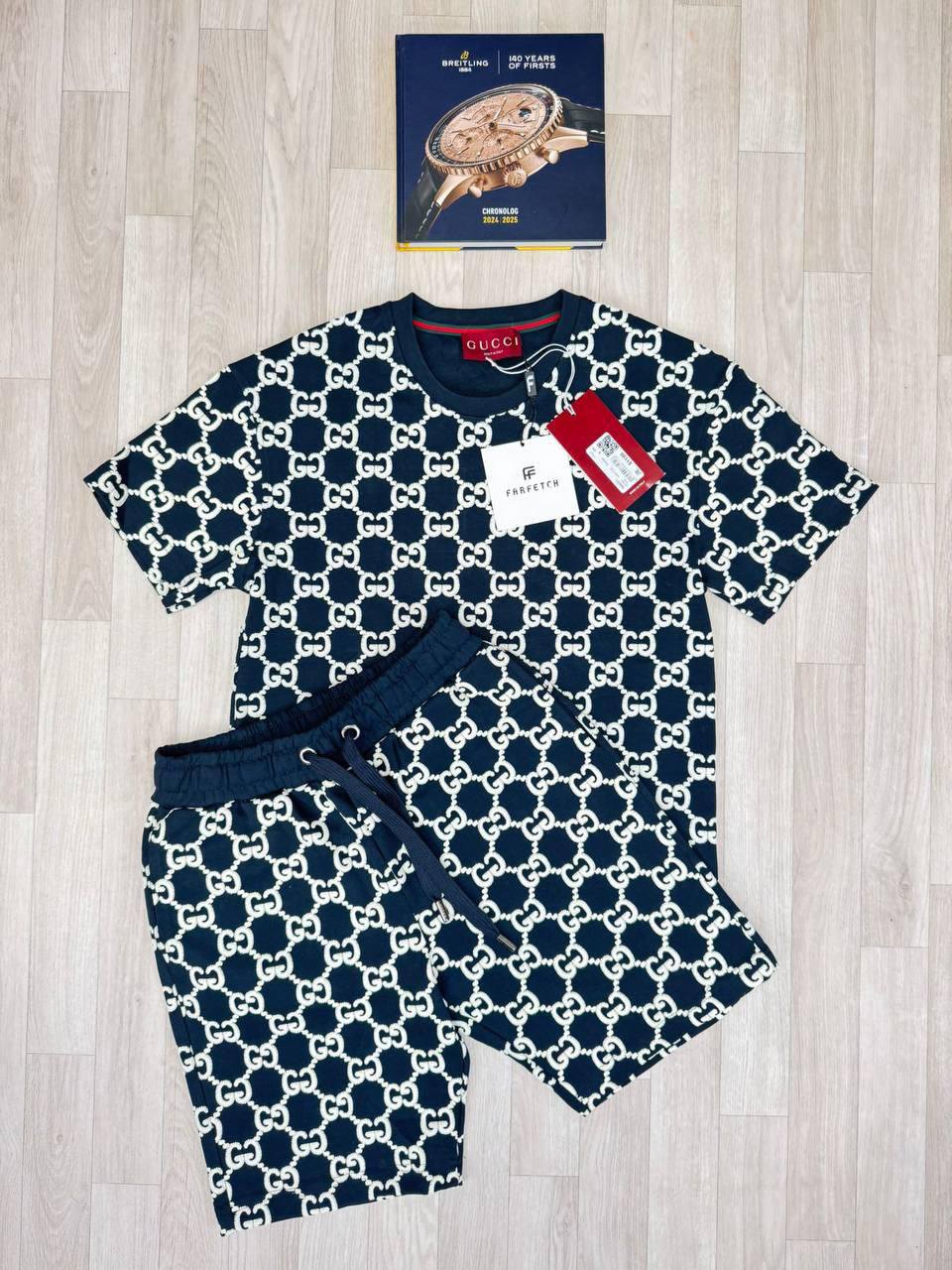 Gucci GG Supreme Matching Shorts and T-Shirt Set AAA Quality UK Reps