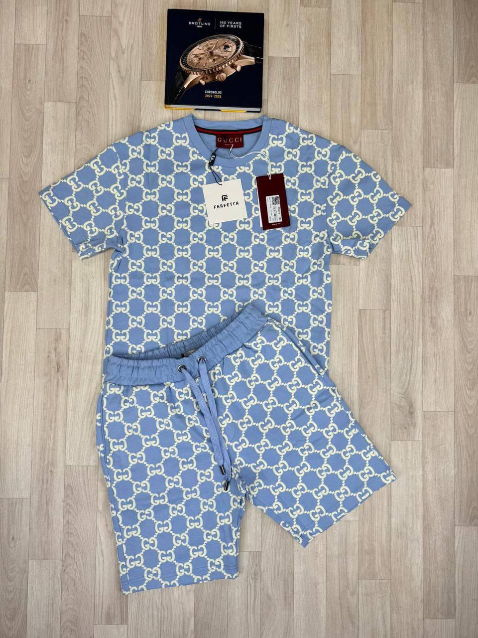 Gucci GG Supreme Matching Shorts and T-Shirt Set AAA Quality UK Reps