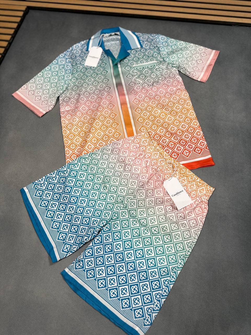 Casablanca Diamond Monogram Gradient Silk Set UK Reps AAA Quality
