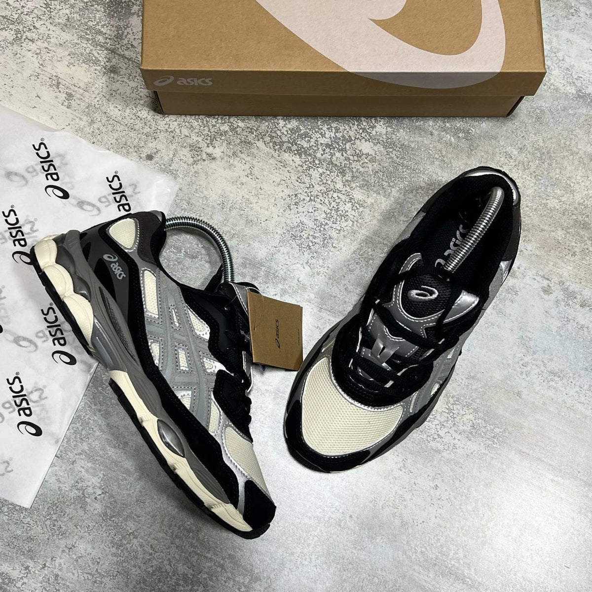 ASICS Gel-NYC Trainers in Ivory/Clay Grey SuperClone Quality UK Reps