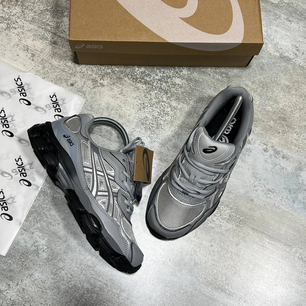 ASICS GEL-NYC Trainers in Mid Grey / Sheet Rock SuperClone Quality UK Reps