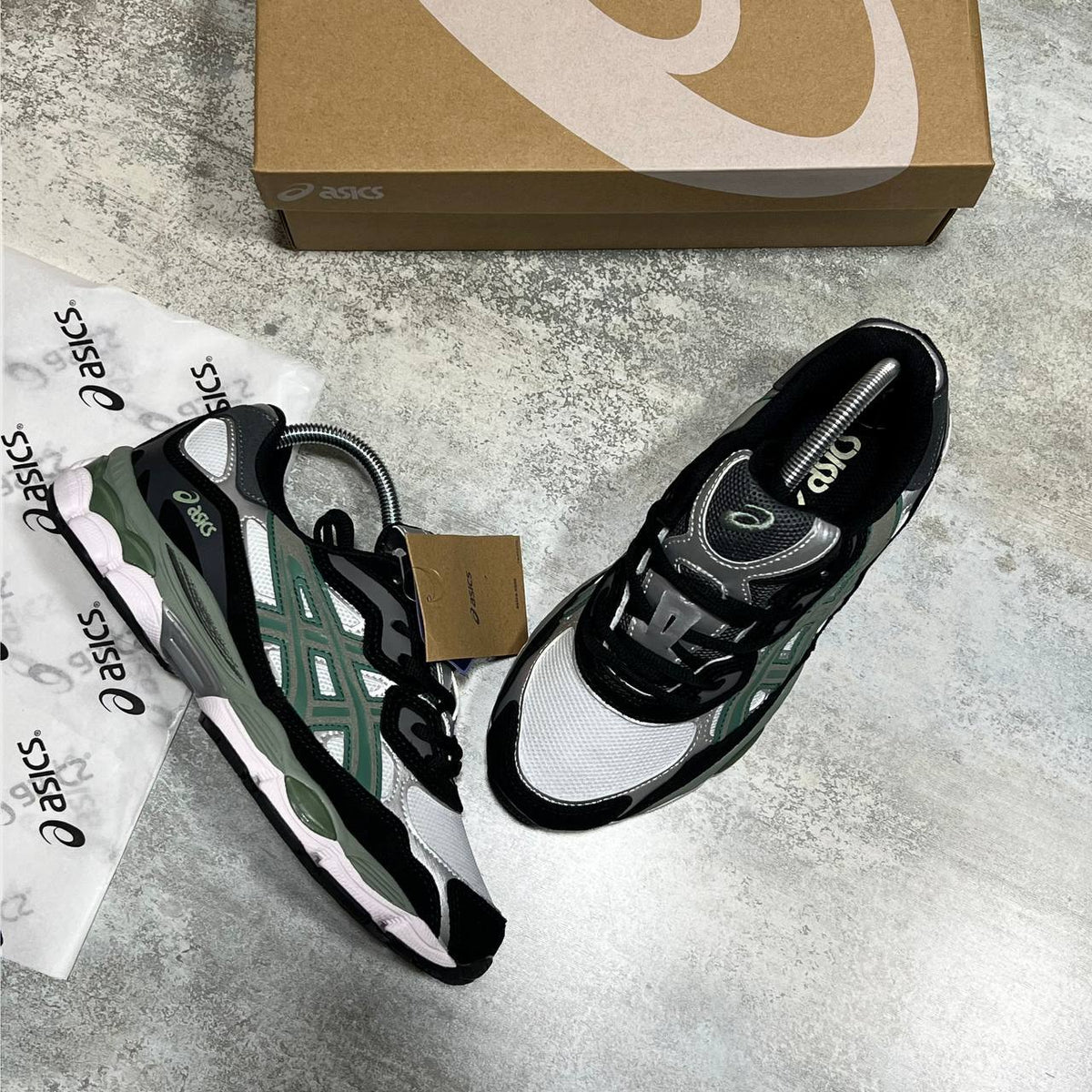 ASICS GEL-NYC Trainers in  "White / Ivy" SuperClone Quality UK Reps