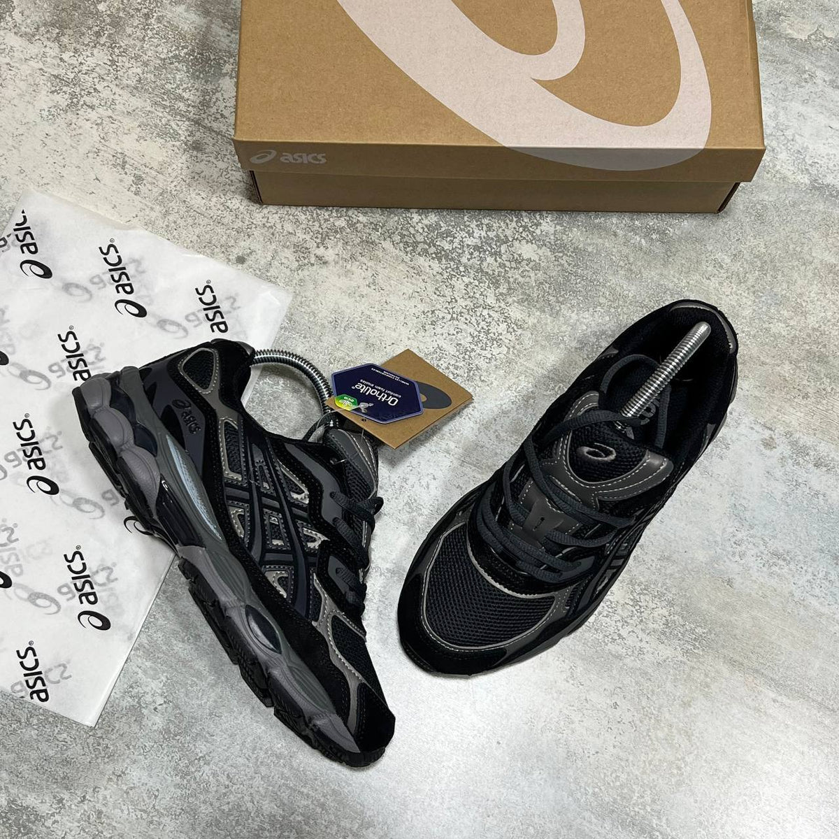 ASICS GEL-NYC Trainers in Graphite Grey/Black SuperClone Quality UK Reps