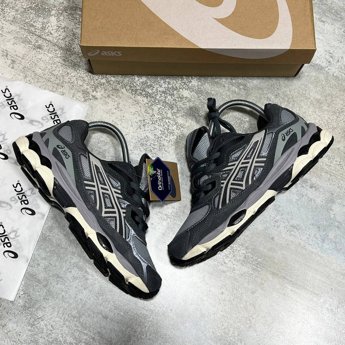 ASICS Gel-NYC Trainers in Graphite Grey/Black SuperClone Quality UK Reps