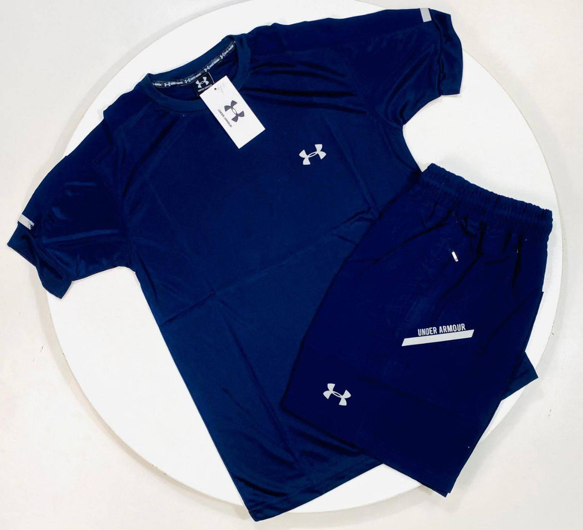 Under Armour Men's Sports Tracksuit Set – Navy Blue T-Shirt & Shorts SuperClone Quality UK Reps