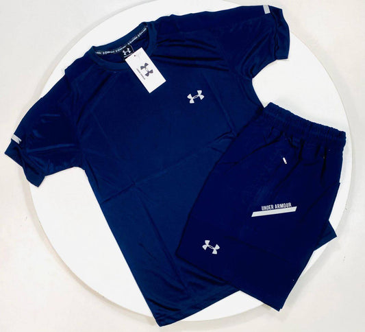Under Armour Men's Sports Tracksuit Set – Navy Blue T-Shirt & Shorts SuperClone Quality UK Reps