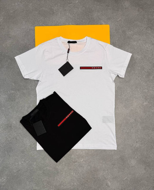 Prada Linea Rossa Logo Crewneck T-Shirt Set UK Reps AAA Quality