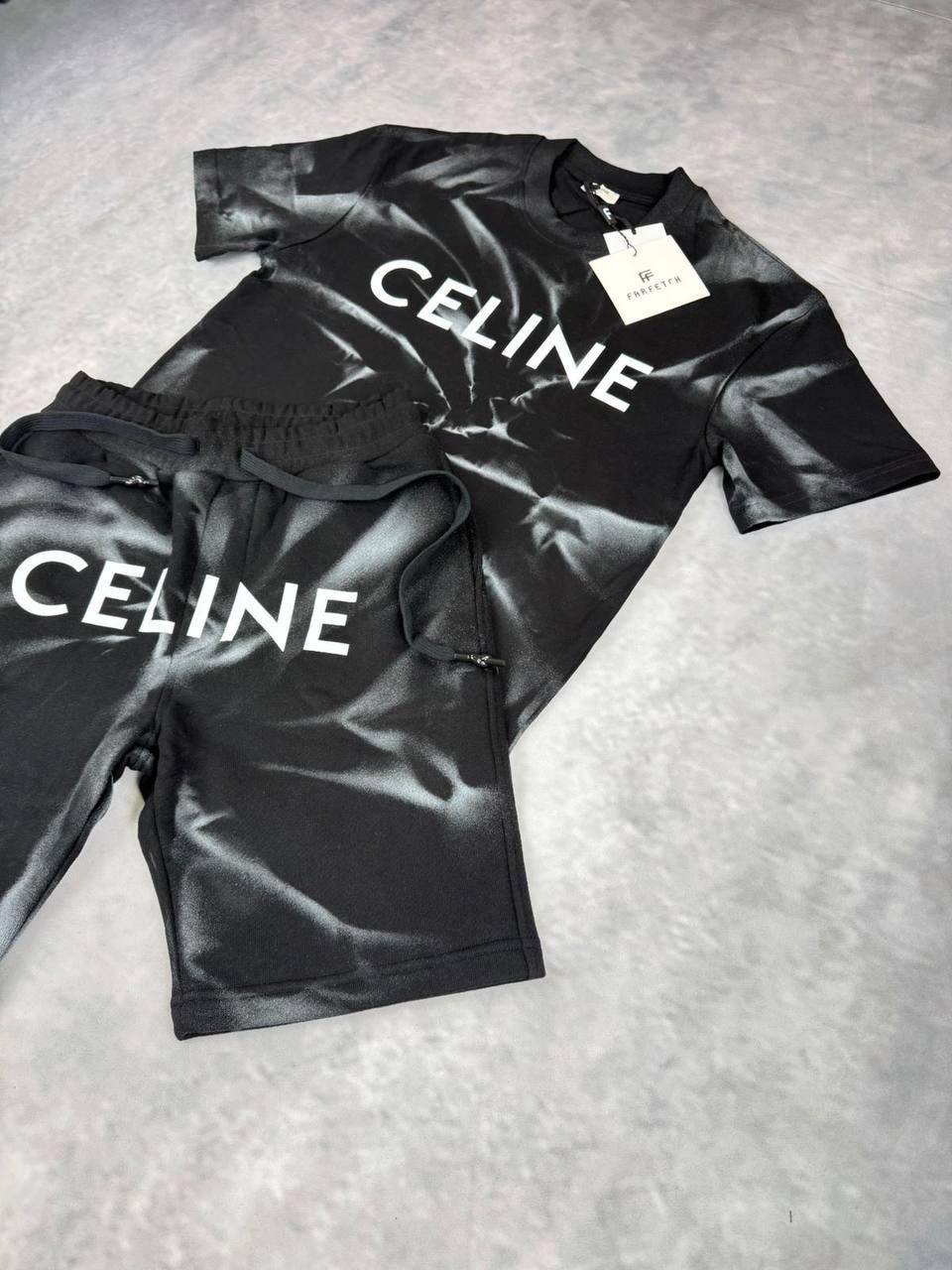 CELINE HOMME Monochromatic Spiral Tie-Dye Short Set SuperClone Quality UK Reps