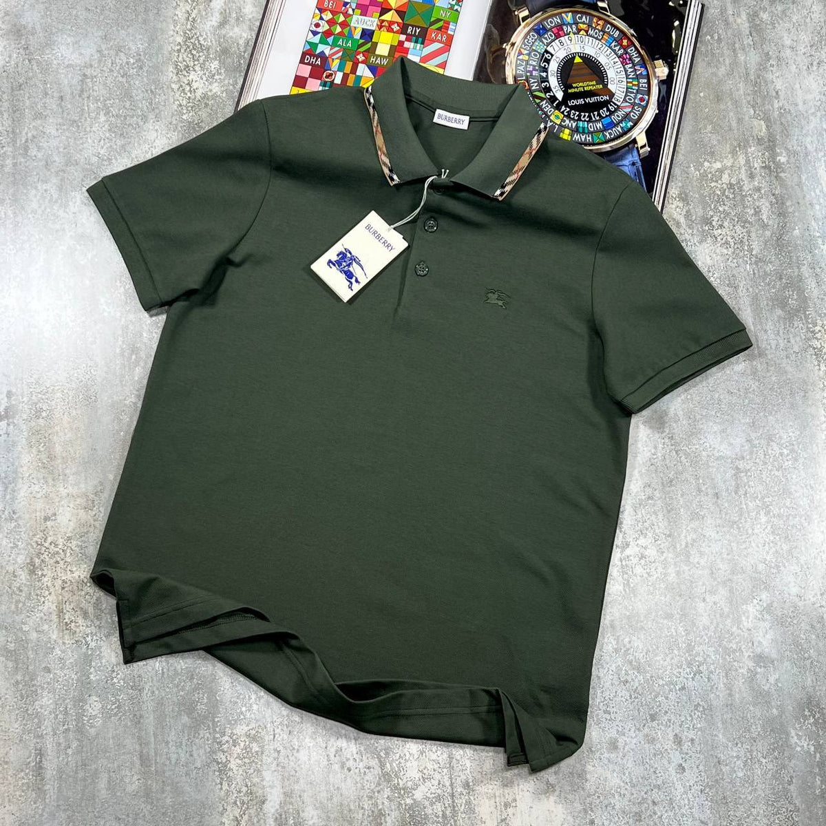 Burberry Check Trim Cotton Polo Shirt AAA Quality UK Reps