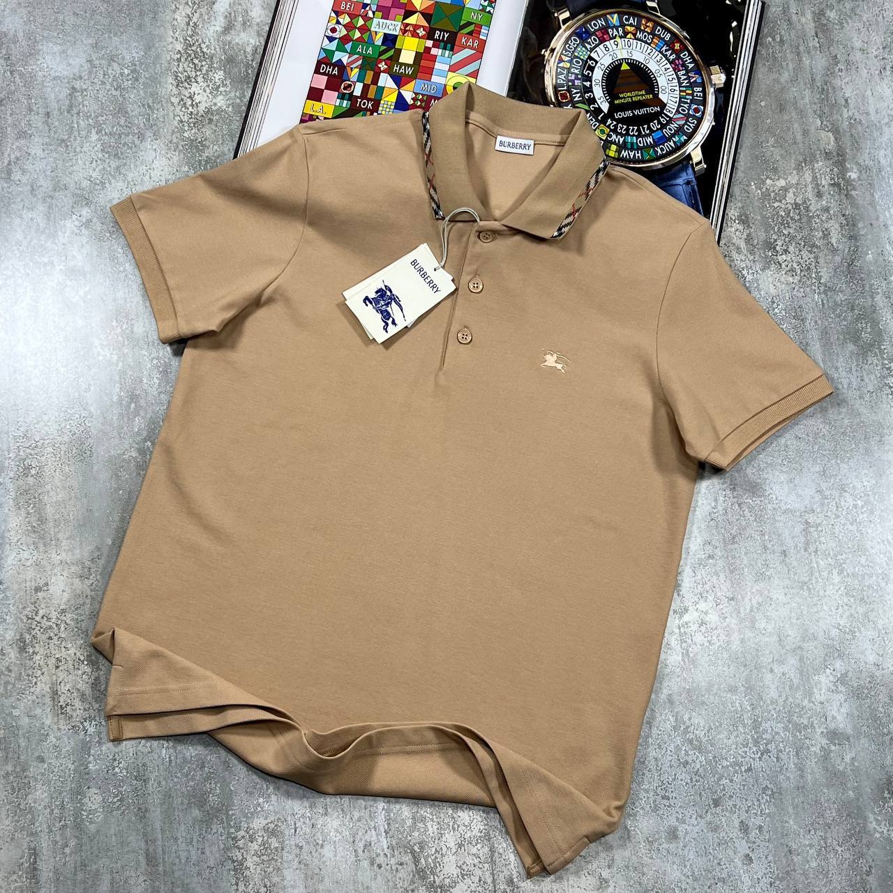 Burberry Check Trim Cotton Polo Shirt AAA Quality UK Reps