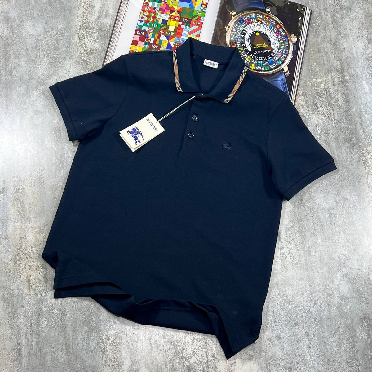 Burberry Check Trim Cotton Polo Shirt AAA Quality UK Reps