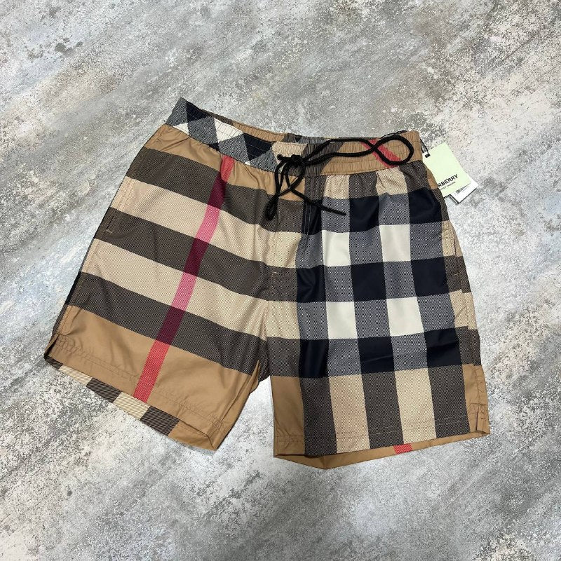 Burberry Men's Check Swim Shorts in Archive Beige AAA Quality UK Reps