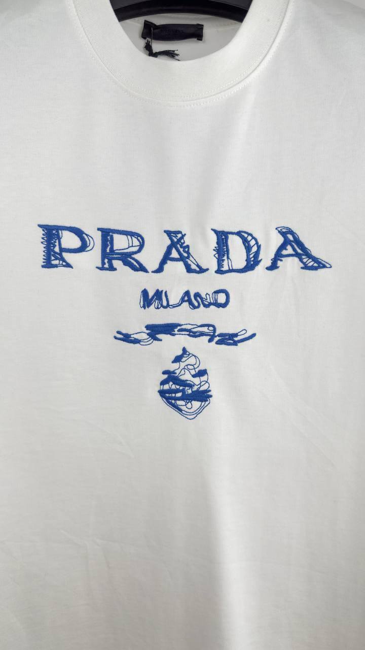 Prada Milano Crew-Neck Cotton T-Shirt SuperClone Quality UK Reps