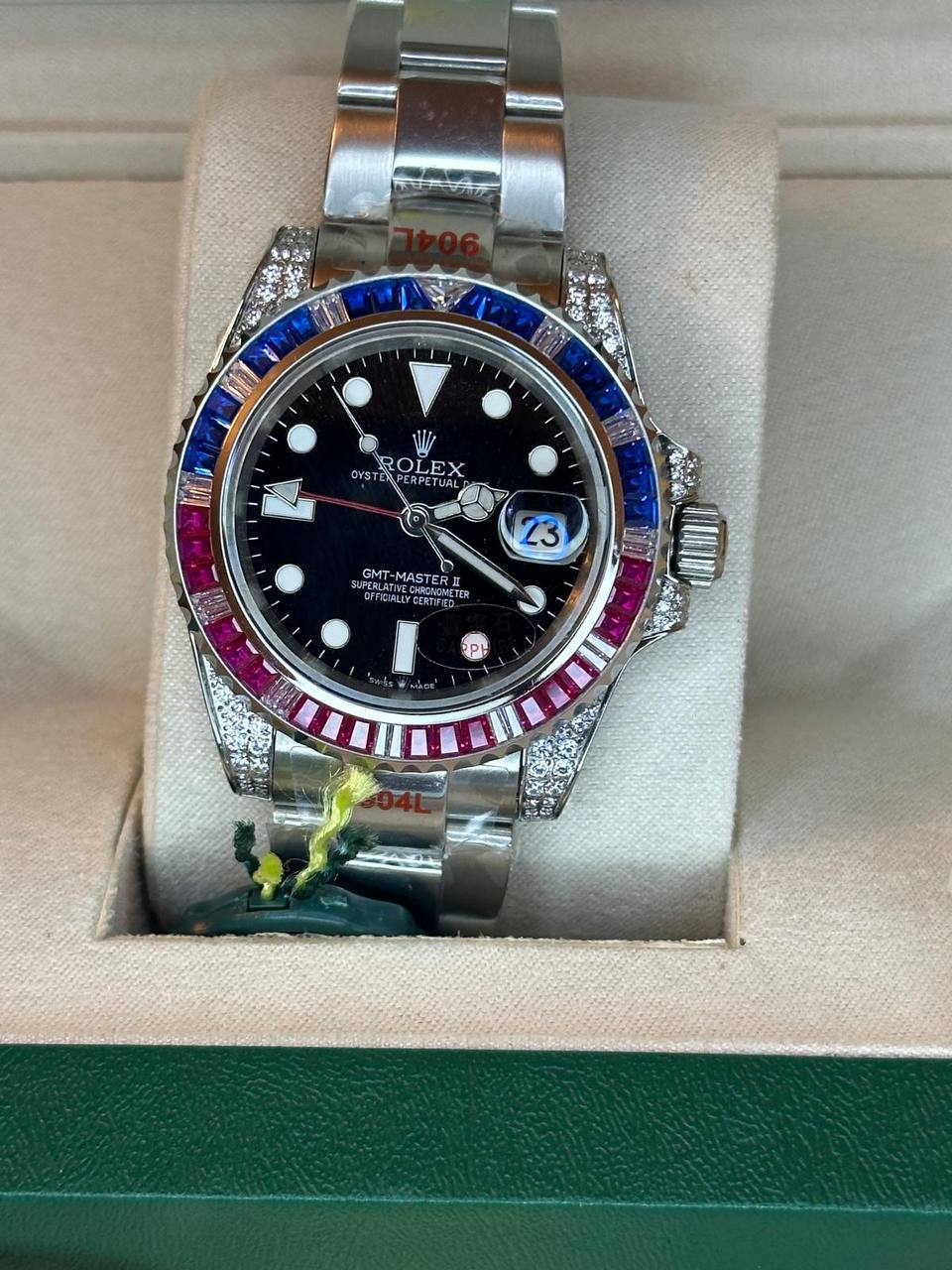 Rolex GMT-Master II "SARU" with Custom Gem Bezel in blue sapphires & red rubies SuperClone Quality UK Reps