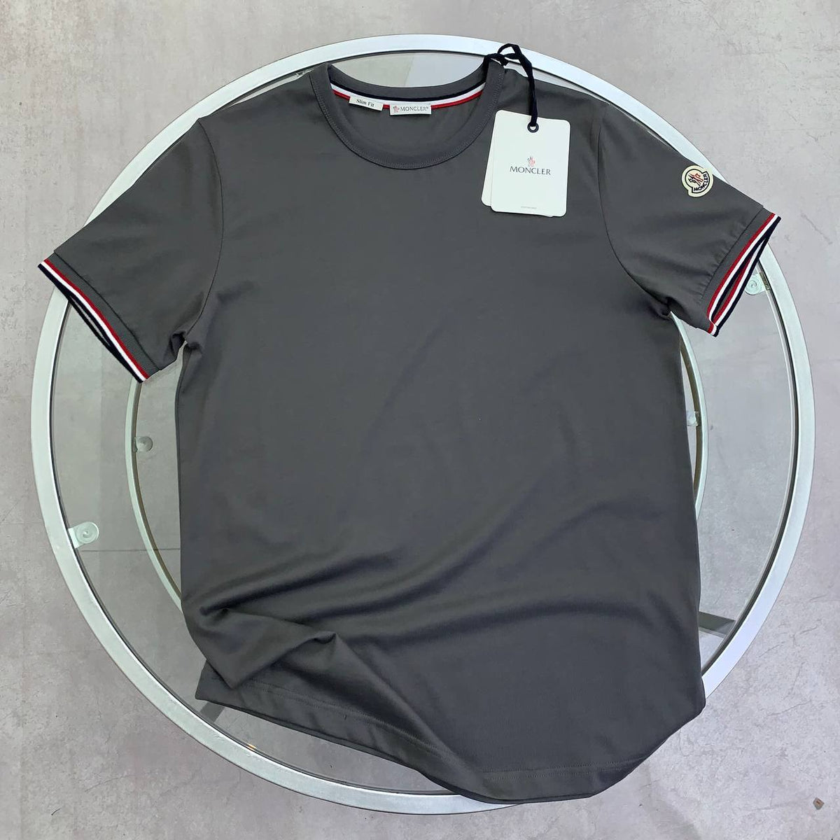 Moncler Tricolour-Trimmed Cotton T-Shirt SuperClone Quality UK Reps