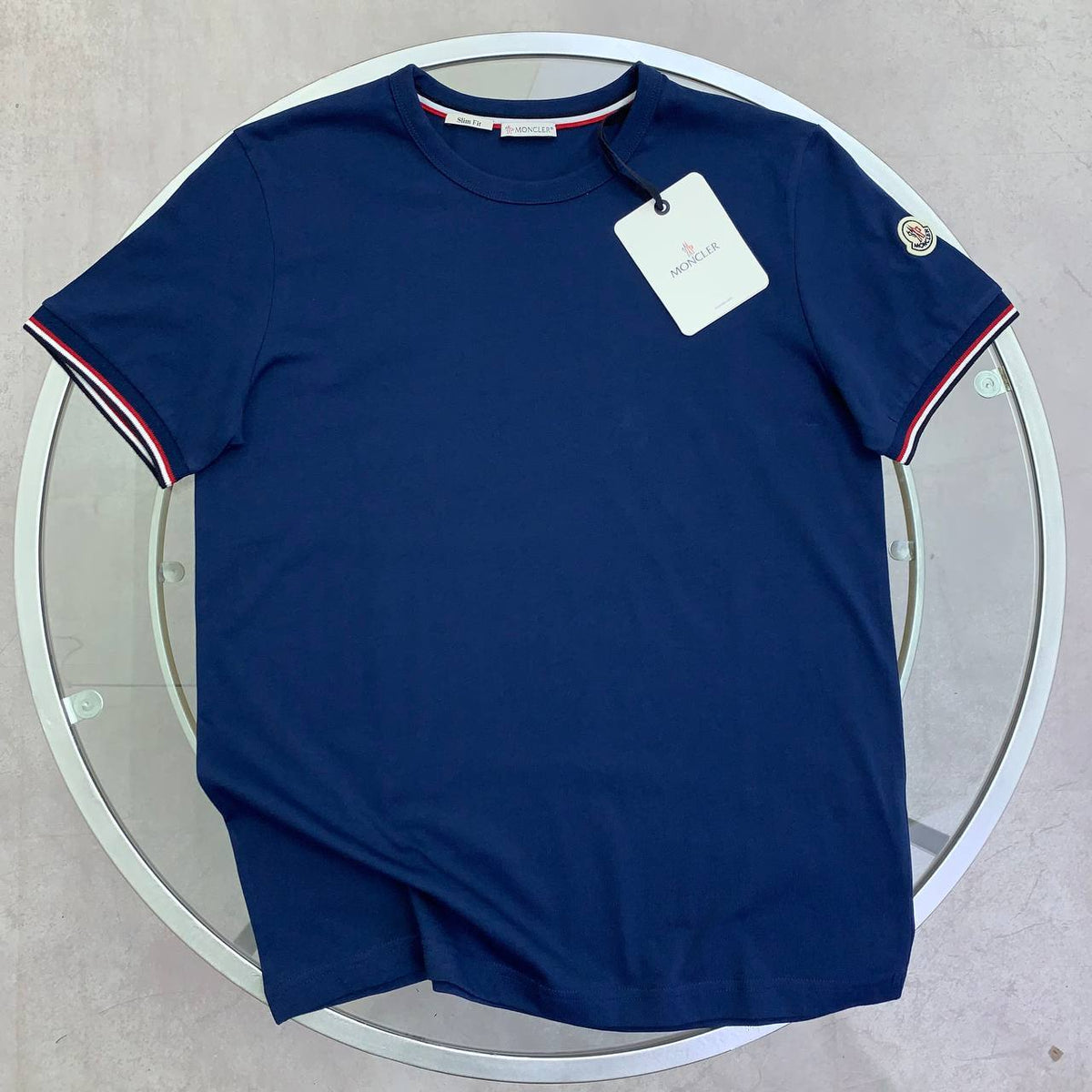 Moncler Tricolour-Trimmed Cotton T-Shirt SuperClone Quality UK Reps