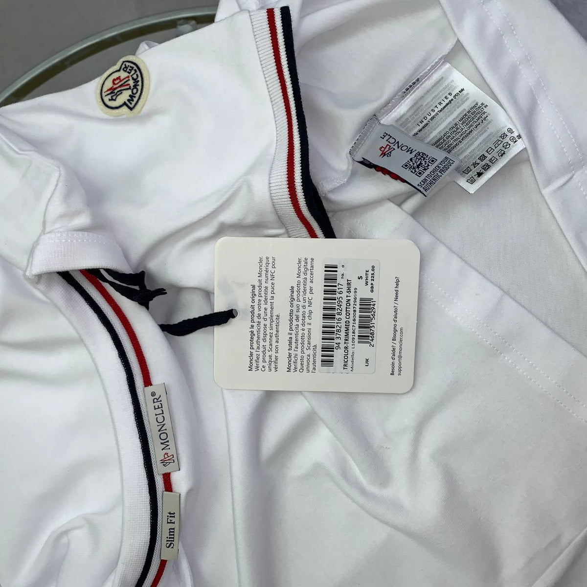 Moncler Tricolour-Trimmed Cotton T-Shirt SuperClone Quality UK Reps