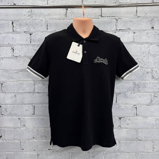 Moncler Logo Script Cotton Piqué Polo Shirt UK Reps AAA Quality