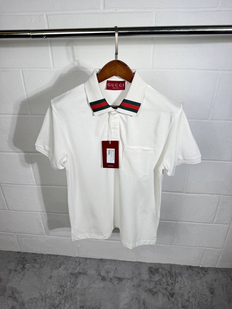 Gucci Cotton Piquet Polo Shirts with Web Collar UK Reps AAA Quality