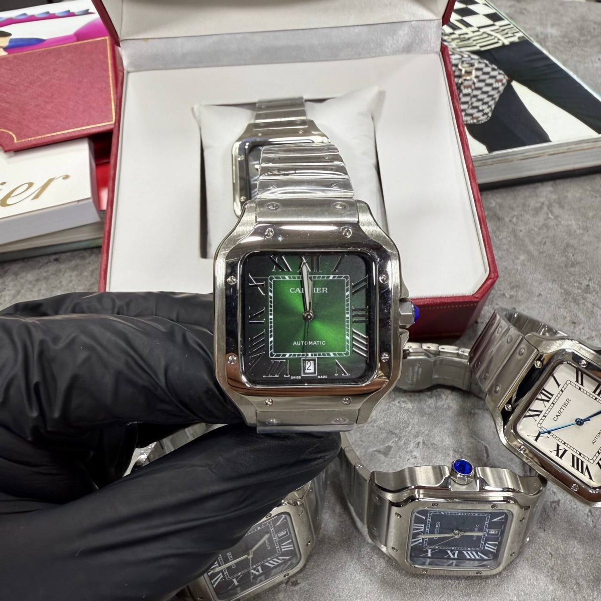 Santos de Cartier in Green Dial SuperClone Quality UK Reps