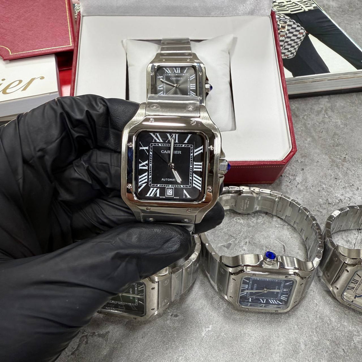 Cartier Santos de Cartier in Black Dial SuperClone Quality UK Reps
