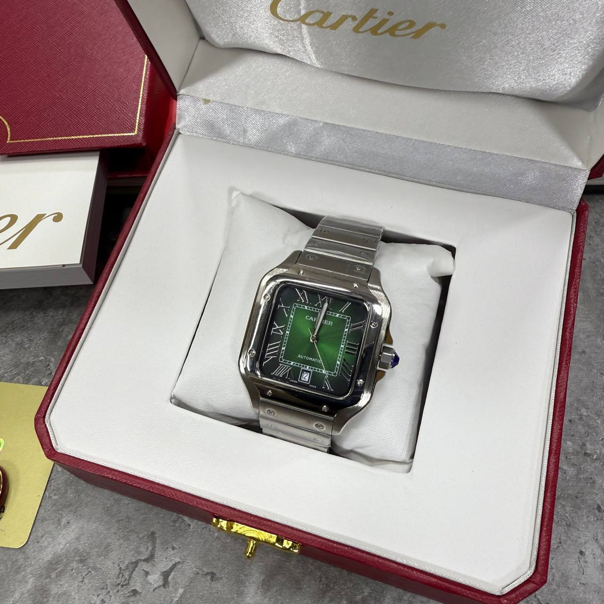 Santos de Cartier in Green Dial SuperClone Quality UK Reps