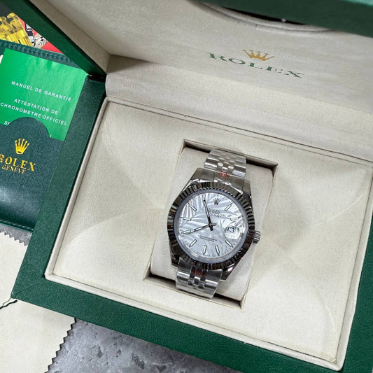 Rolex Datejust in Silver Palm/Motif Dial SuperClone Quality UK Reps