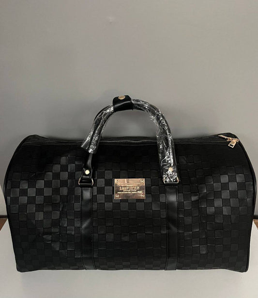 Black Checkered Luxury Style Travel Duffel UK Reps AAA Quality