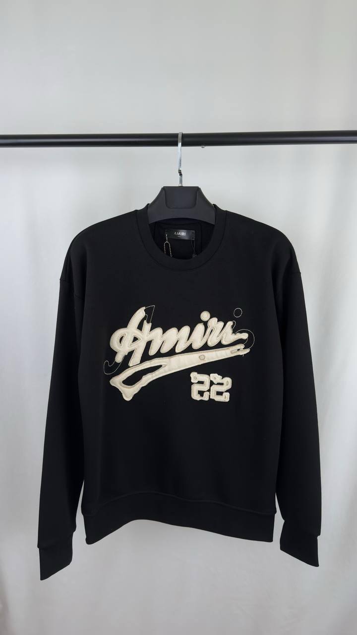 AMIRI Black '22' Logo Graphic Crewneck Sweatshirt UK Reps AAA Quality