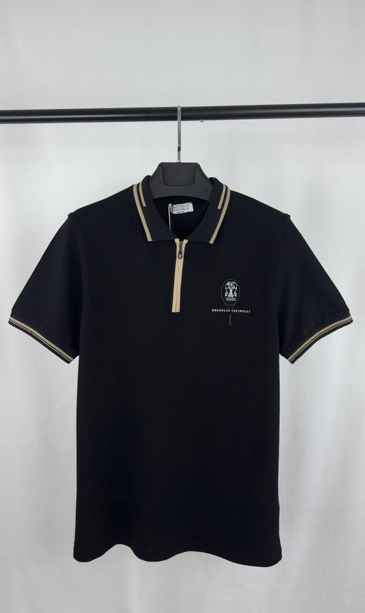 Antony Morato Regular Fit Zip-Up Polo Shirt with Crest Embroidery UK Reps AAA Quality