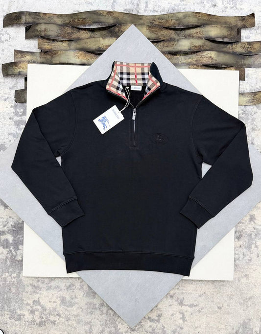 Burberry Check-Lined Half-Zip Sweatshirt UK Reps AAA Quality