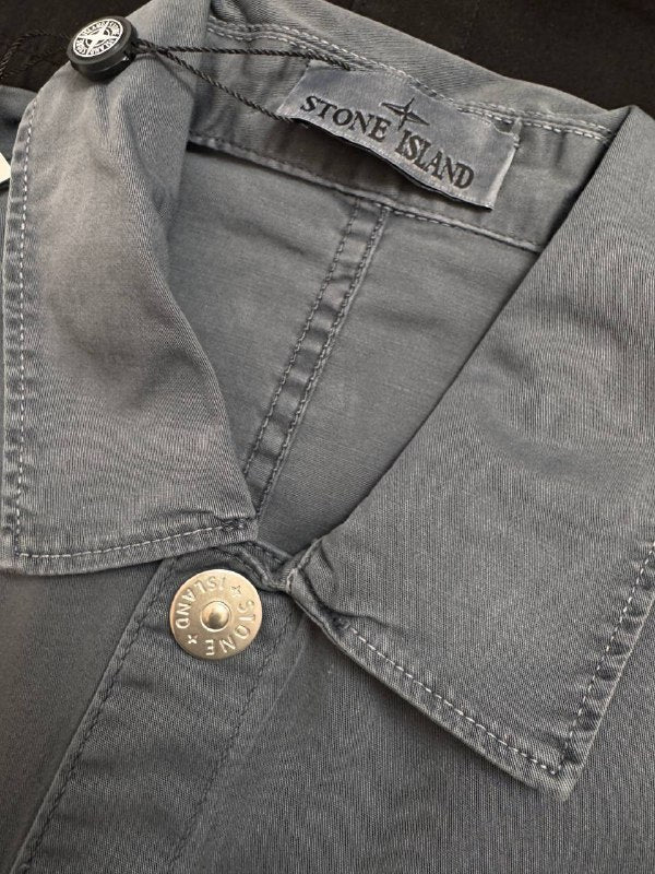 Stone Island Men's Gray & Black Cotton OVERSHIRT  Ripstop Shirt Sale UK