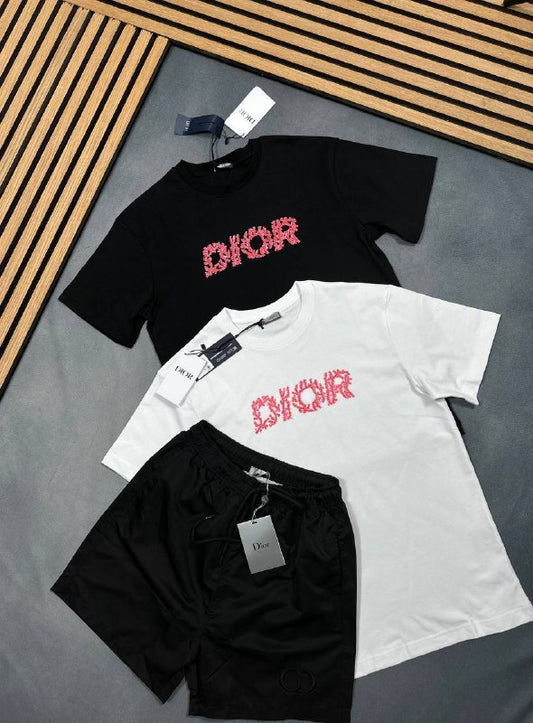 Dior Men's Oblique Floral Print T-Shirt and Casual Shorts Set AAA Quality Reps UK