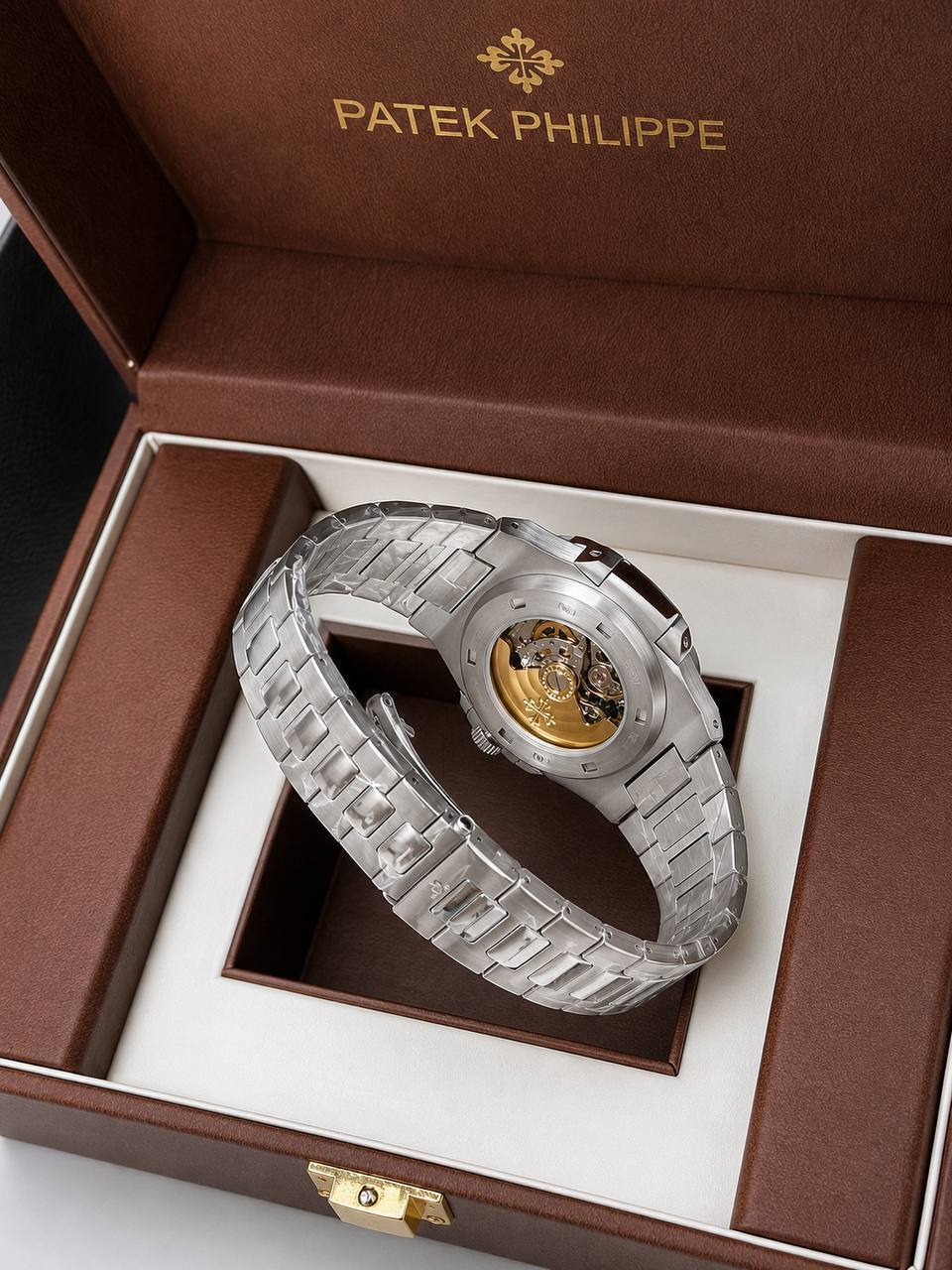 Patek Philippe Nautilus-Style Custom Skeleton Watch in Coffee Brown Dial AAA Quality UK Reps