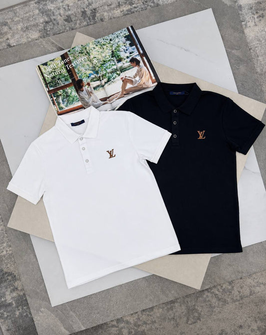 Louis Vuitton Short-Sleeved Polo Shirts with Signature AAA Quality UK Reps