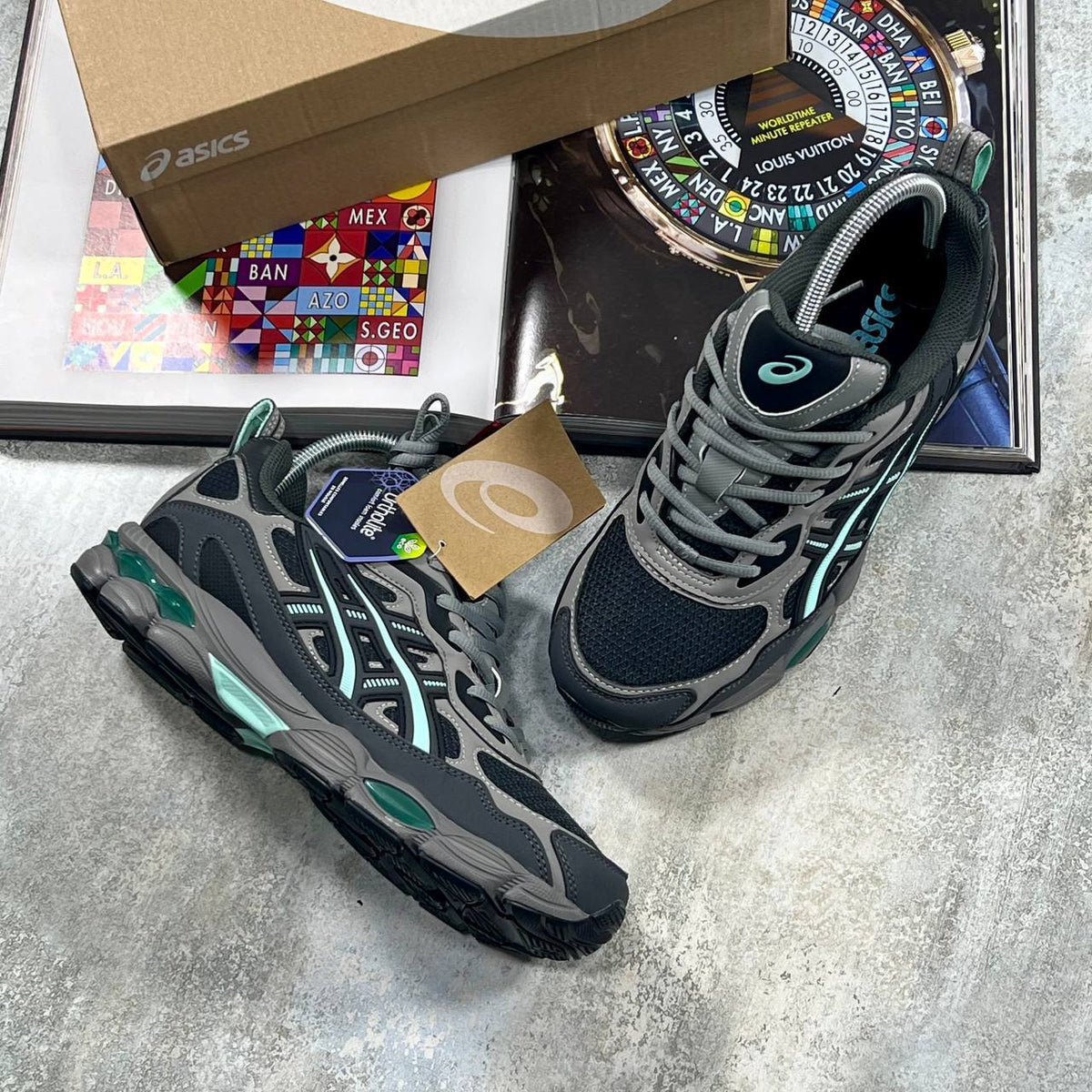 ASICS GEL-NYC in Graphite Grey/Ice Green SuperClone Quality UK Reps