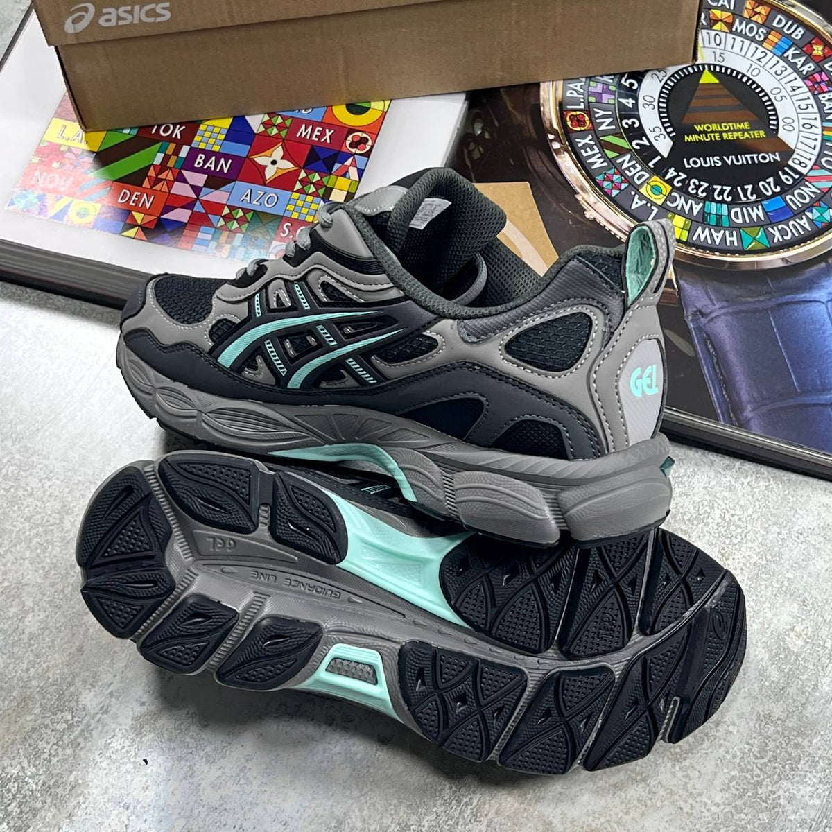 ASICS GEL-NYC in Graphite Grey/Ice Green SuperClone Quality UK Reps