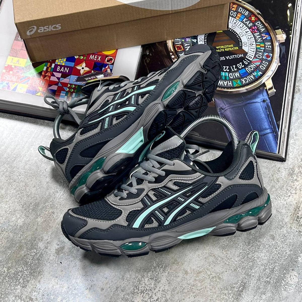ASICS GEL-NYC in Graphite Grey/Ice Green SuperClone Quality UK Reps