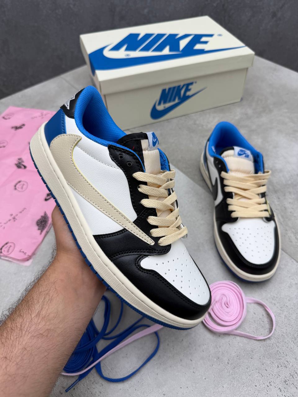 Nike Air Jordan 1 Low x Travis Scott x Fragment Military Blue AAA Quality UK Reps