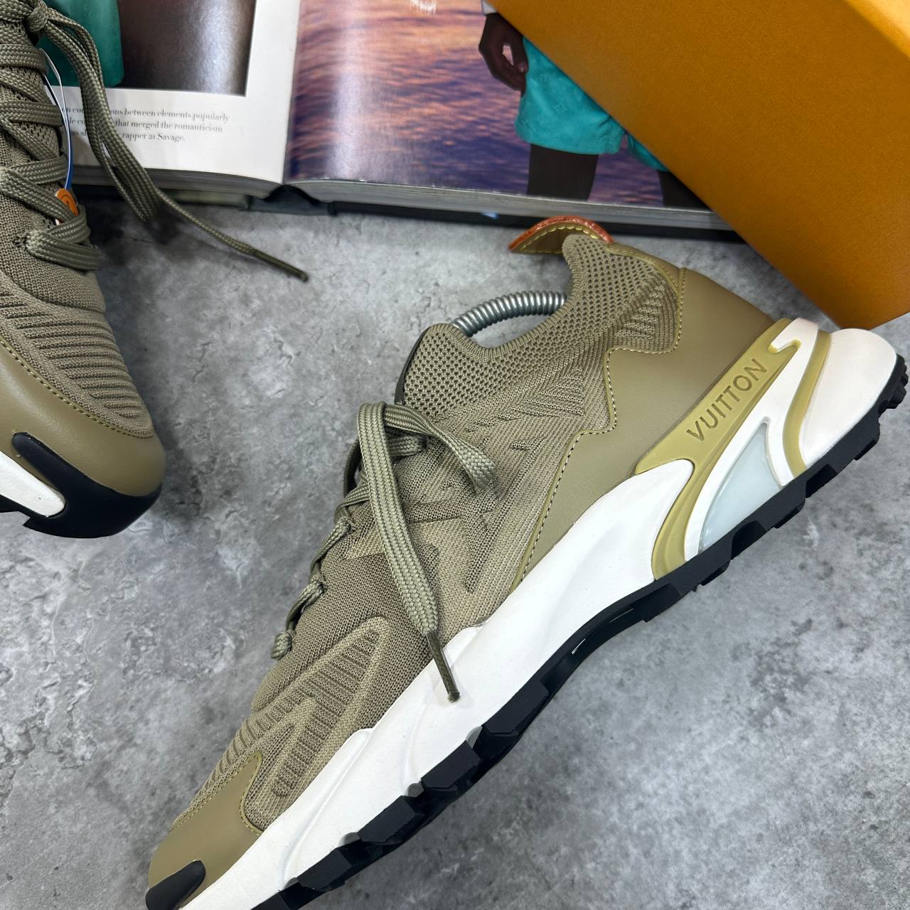 Louis Vuitton Runner Tactic Trainer Sneakers in Olive Green Mens UK Reps 1:1 Quality